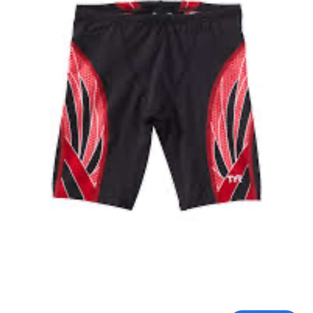 **TYR youth Black and Red Swim Trunks. Jammers. Swim team